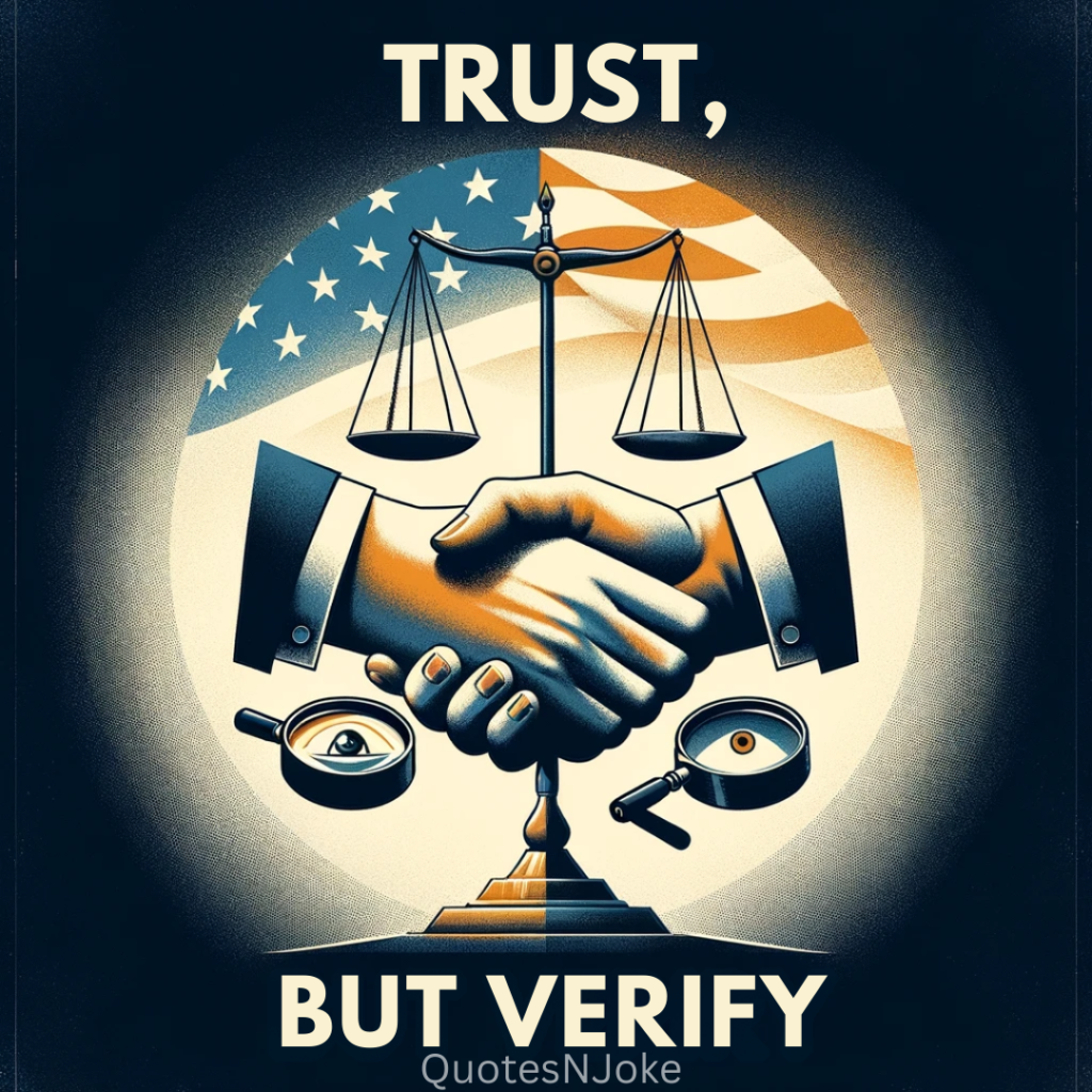 "Trust, but verify." Ronald Reagan quotes