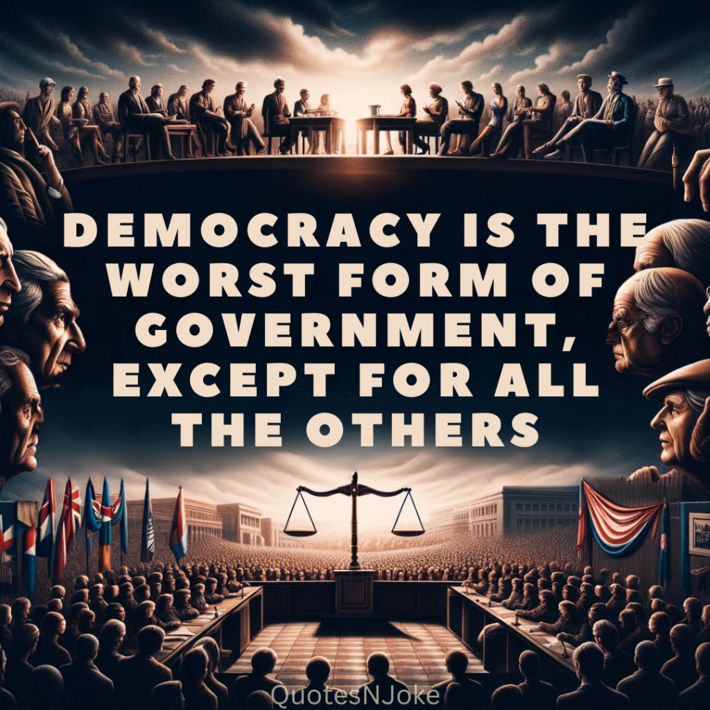 "Democracy is the worst form of government, except for all the others." Winston Churchill Quotes
